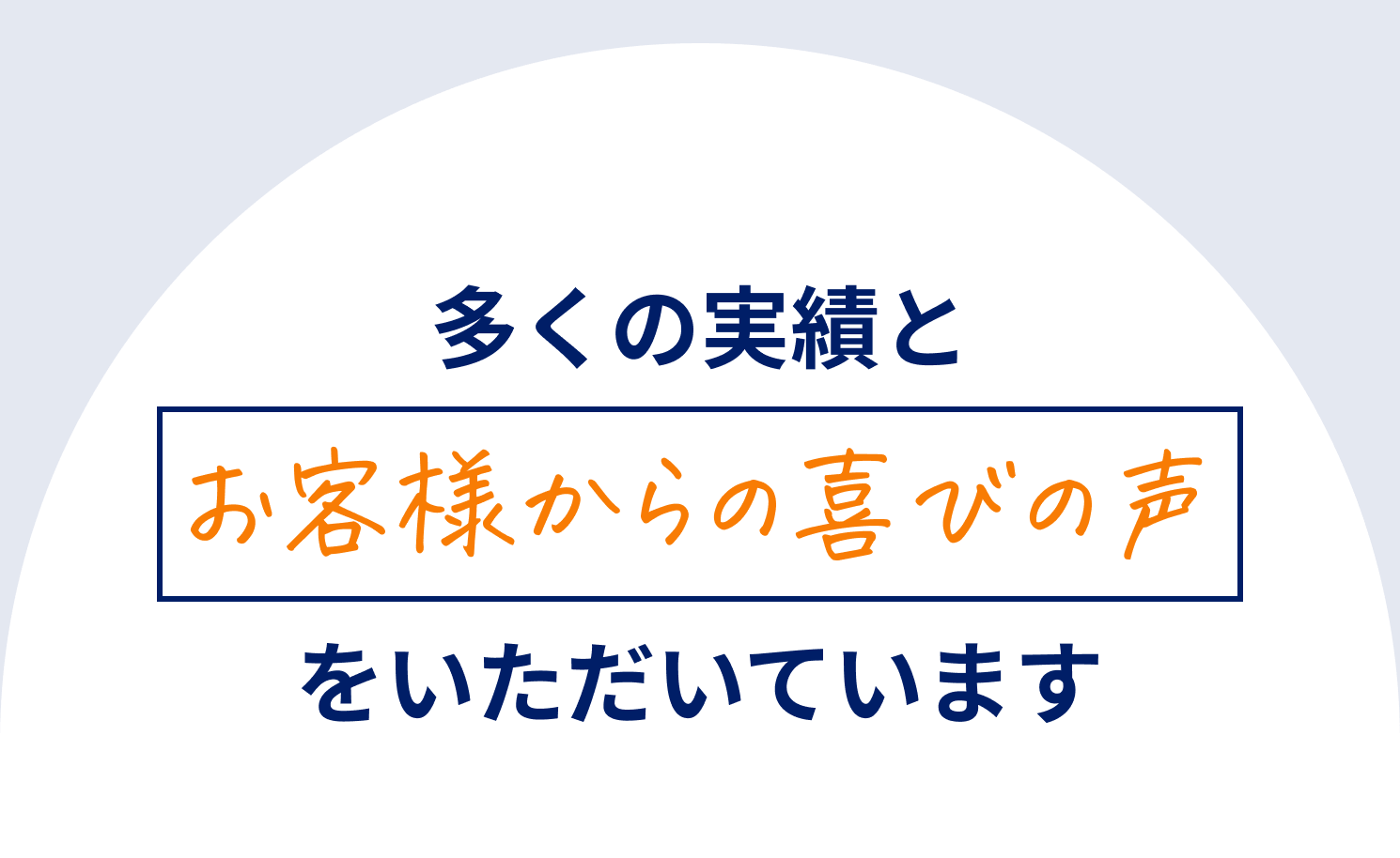 多くの実績とお客様からの喜びの声をいただいています